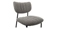 Chaise de comptoir VENTURA – Tissu gris foncé – Pieds en métal noir – Hauteur 97 cm – Style design/industriel