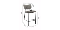Chaise de comptoir VENTURA – Tissu gris foncé – Pieds en métal noir – Hauteur 97 cm – Style design/industriel