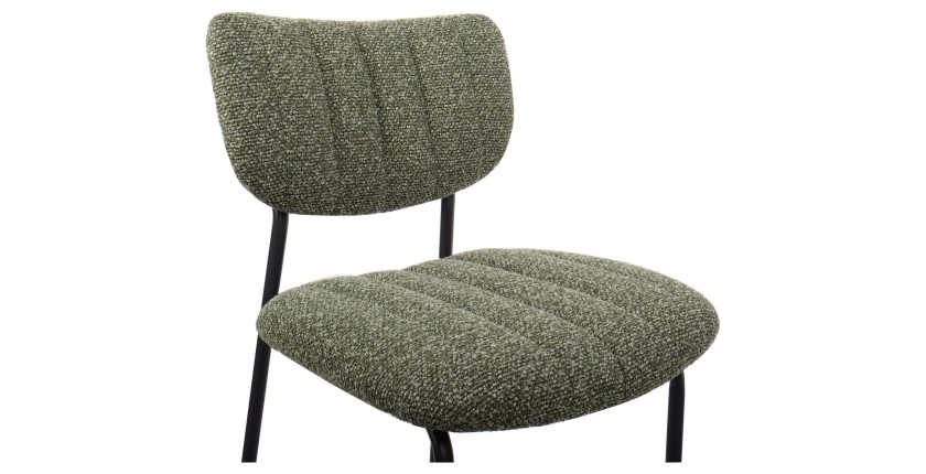 Counterstoel VENTURA - Stof in saliegroen - Zwarte metalen poten - Hoogte 97 cm - Design/industriële stijl