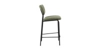 Counterstoel VENTURA - Stof in saliegroen - Zwarte metalen poten - Hoogte 97 cm - Design/industriële stijl