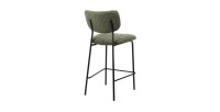 Counterstoel VENTURA - Stof in saliegroen - Zwarte metalen poten - Hoogte 97 cm - Design/industriële stijl