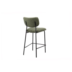 Counterstoel VENTURA - Stof in saliegroen - Zwarte metalen poten - Hoogte 97 cm - Design/industriële stijl