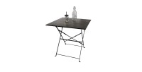 Table de jardin carrée pliable – 70x70x70 cm – Métal gris – Pratique et résistante