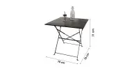 Tavolo da giardino quadrato pieghevole – 70x70x70 cm – Metallo grigio – Pratico e resistente