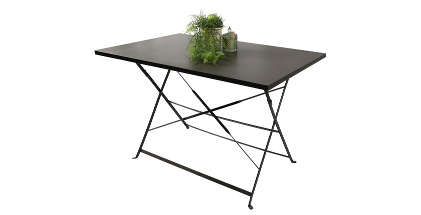 Table de jardin rectangulaire pliable – 110x70x70 cm – Métal gris – Pratique et résistante