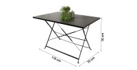Opvouwbare rechthoekige tuintafel - 110x70x70 cm - Grijs metaal - Praktisch en duurzaam