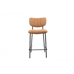 Barhocker VENTURA – Orangefarbener Stoff – Schwarze Metallfüße – Höhe 97 cm – Design-/Industriestil