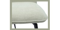 Chaise de comptoir pivotante CROFT – Tissu écru – Pieds en métal noir – Hauteur 103 cm – Style design/industriel