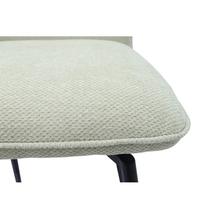 Sedia da bancone girevole CROFT - Tessuto écru - Piedi in metallo nero - Altezza 103 cm - Stile design/industriale
