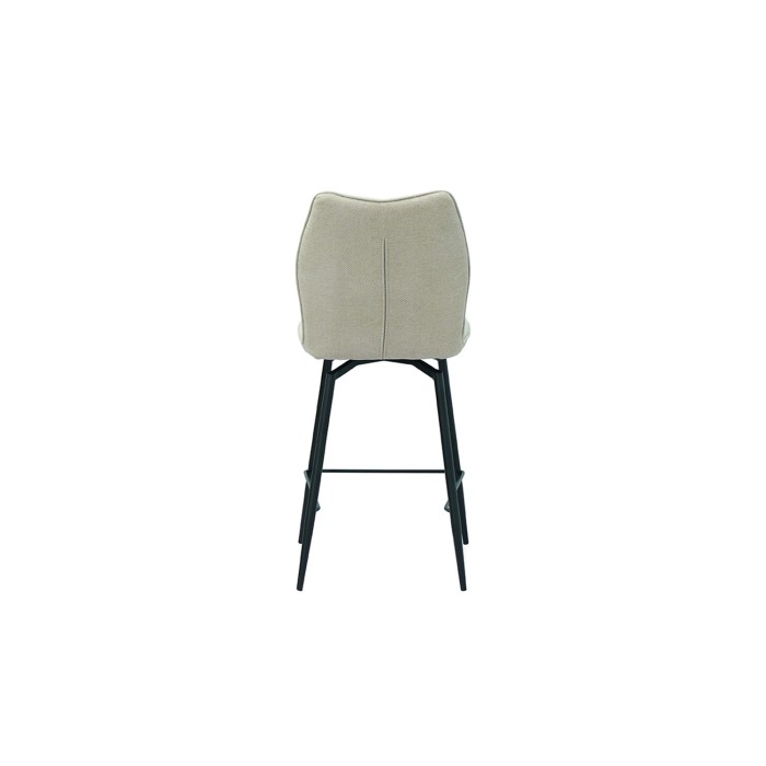 Sedia da bancone girevole CROFT - Tessuto écru - Piedi in metallo nero - Altezza 103 cm - Stile design/industriale