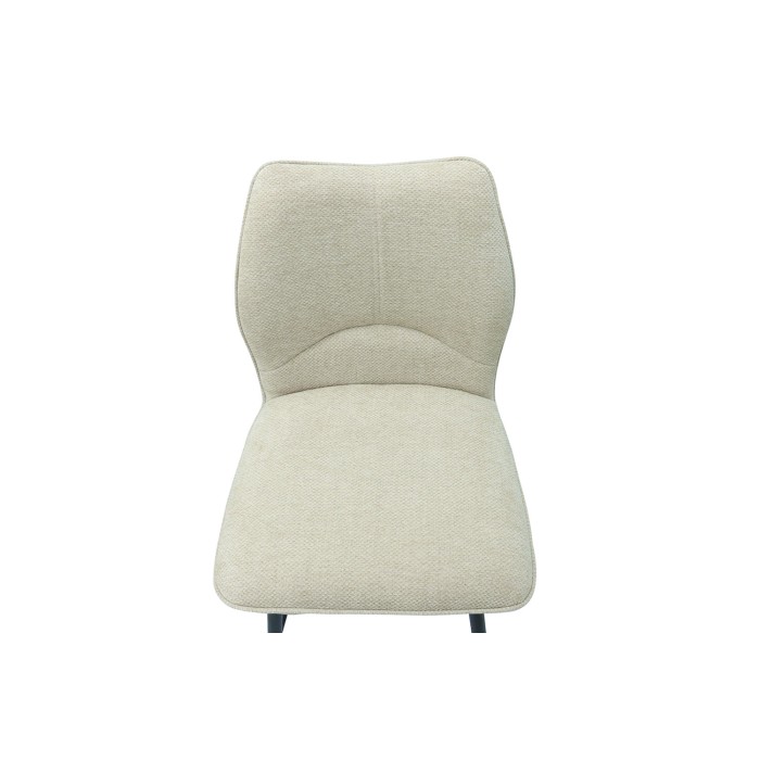 Sedia da bancone girevole CROFT - Tessuto écru - Piedi in metallo nero - Altezza 103 cm - Stile design/industriale