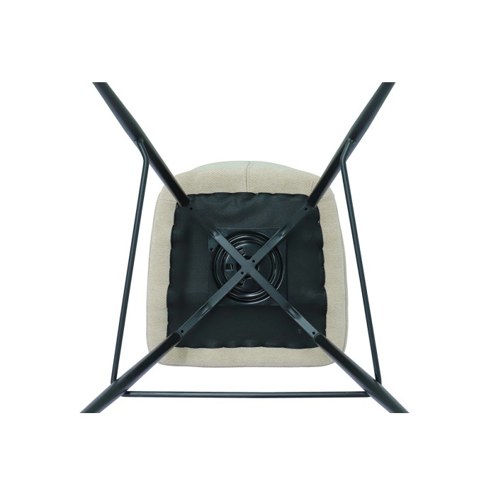Sedia da bancone girevole CROFT - Tessuto écru - Piedi in metallo nero - Altezza 103 cm - Stile design/industriale