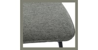 Swivel counter stool CROFT - Donkergrijze stof - Zwarte metalen poten - Hoogte 103 cm - Design/industriële stijl
