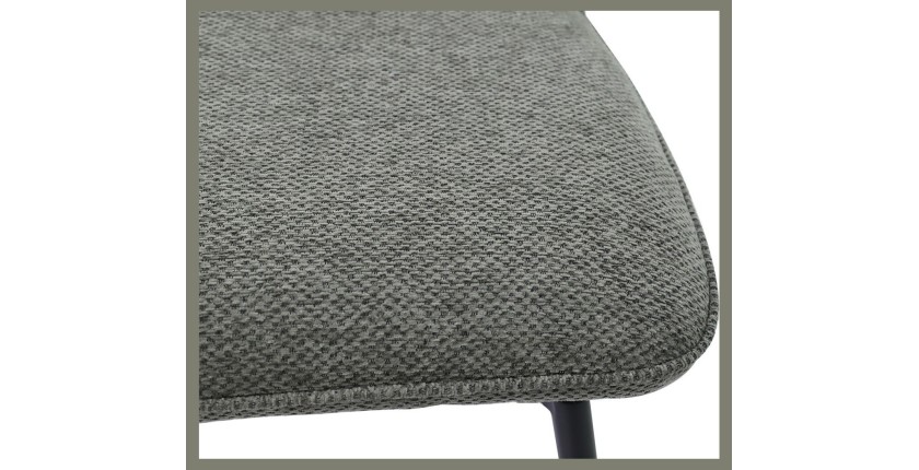 Swivel counter stool CROFT - Donkergrijze stof - Zwarte metalen poten - Hoogte 103 cm - Design/industriële stijl