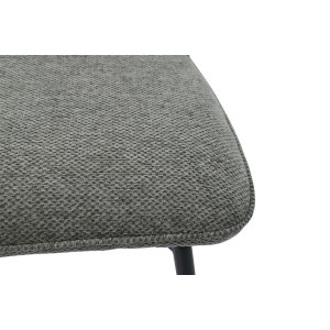 Swivel counter stool CROFT - Donkergrijze stof - Zwarte metalen poten - Hoogte 103 cm - Design/industriële stijl