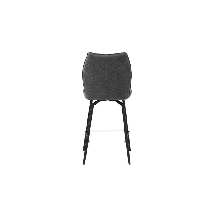 Sedia da bancone girevole CROFT - Tessuto grigio scuro - Piedi in metallo nero - Altezza 103 cm - Stile design/industriale