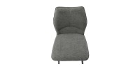 Swivel counter stool CROFT - Donkergrijze stof - Zwarte metalen poten - Hoogte 103 cm - Design/industriële stijl