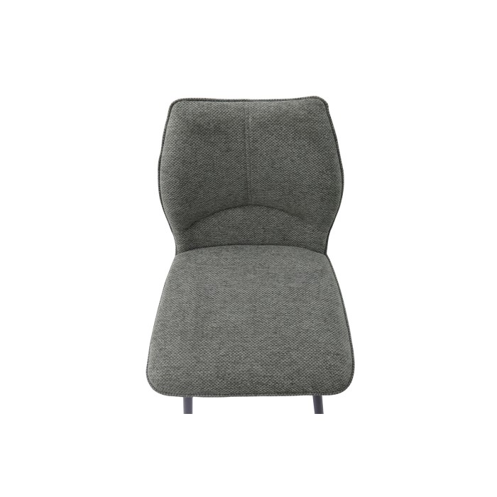 Sedia da bancone girevole CROFT - Tessuto grigio scuro - Piedi in metallo nero - Altezza 103 cm - Stile design/industriale