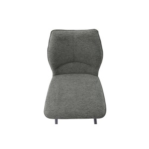 Swivel counter stool CROFT - Donkergrijze stof - Zwarte metalen poten - Hoogte 103 cm - Design/industriële stijl