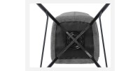 Swivel counter stool CROFT - Donkergrijze stof - Zwarte metalen poten - Hoogte 103 cm - Design/industriële stijl