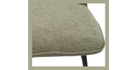 Chaise de comptoir pivotante CROFT – Tissu beige sable – Pieds en métal noir – Hauteur 103 cm – Style design/industriel