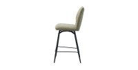 Draaibare barkruk CROFT - Zandbeige stof - Zwarte metalen poten - Hoogte 103 cm - Design/industriële stijl