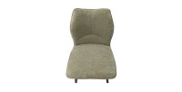 Chaise de comptoir pivotante CROFT – Tissu beige sable – Pieds en métal noir – Hauteur 103 cm – Style design/industriel
