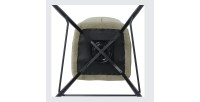 Draaibare barkruk CROFT - Zandbeige stof - Zwarte metalen poten - Hoogte 103 cm - Design/industriële stijl