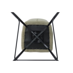 Draaibare barkruk CROFT - Zandbeige stof - Zwarte metalen poten - Hoogte 103 cm - Design/industriële stijl