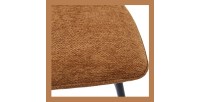 Chaise de comptoir pivotante CROFT – Tissu marron rouille – Pieds en métal noir – Hauteur 103 cm – Style design/industriel