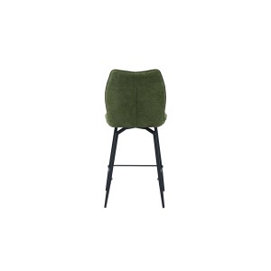 Sedia da banco girevole CROFT - Tessuto verde - Gambe in metallo nero - Altezza 103 cm - Stile design/industriale