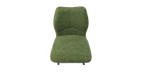 Chaise de comptoir pivotante CROFT – Tissu vert – Pieds en métal noir – Hauteur 103 cm – Style design/industriel