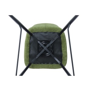 Sedia da banco girevole CROFT - Tessuto verde - Gambe in metallo nero - Altezza 103 cm - Stile design/industriale