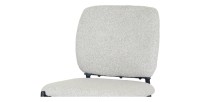 Chaise de comptoir RITA – Tissu beige – Pieds en métal noir – Hauteur 99 cm – Style design/industriel