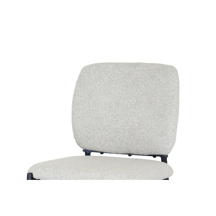 Sedia da banco RITA – Tessuto beige – Gambe in metallo nero – Altezza 99 cm – Stile design/industriale
