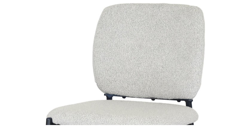 Chaise de comptoir RITA – Tissu beige – Pieds en métal noir – Hauteur 99 cm – Style design/industriel