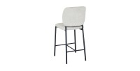 Chaise de comptoir RITA – Tissu beige – Pieds en métal noir – Hauteur 99 cm – Style design/industriel