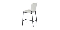 Chaise de comptoir RITA – Tissu beige – Pieds en métal noir – Hauteur 99 cm – Style design/industriel