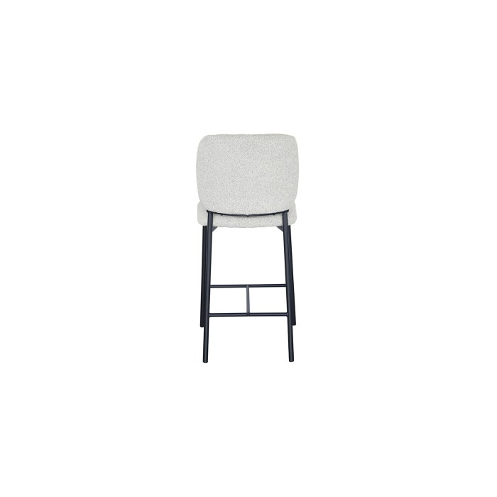 Sedia da banco RITA – Tessuto beige – Gambe in metallo nero – Altezza 99 cm – Stile design/industriale