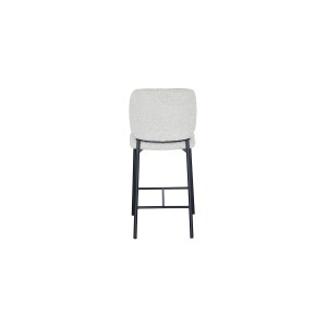 Chaise de comptoir RITA – Tissu beige – Pieds en métal noir – Hauteur 99 cm – Style design/industriel