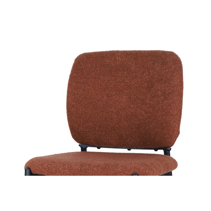 Sedia da bancone RITA – Tessuto marrone ruggine – Gambe in metallo nero – Altezza 99 cm – Stile design/industriale