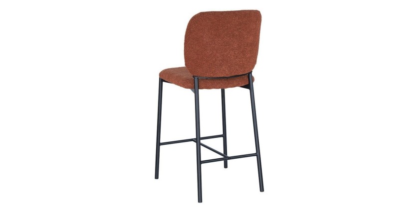 Sedia da bancone RITA – Tessuto marrone ruggine – Gambe in metallo nero – Altezza 99 cm – Stile design/industriale