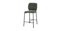 Counterstoel RITA – Groene stof – Zwarte metalen poten – Hoogte 99 cm – Design/industriële stijl
