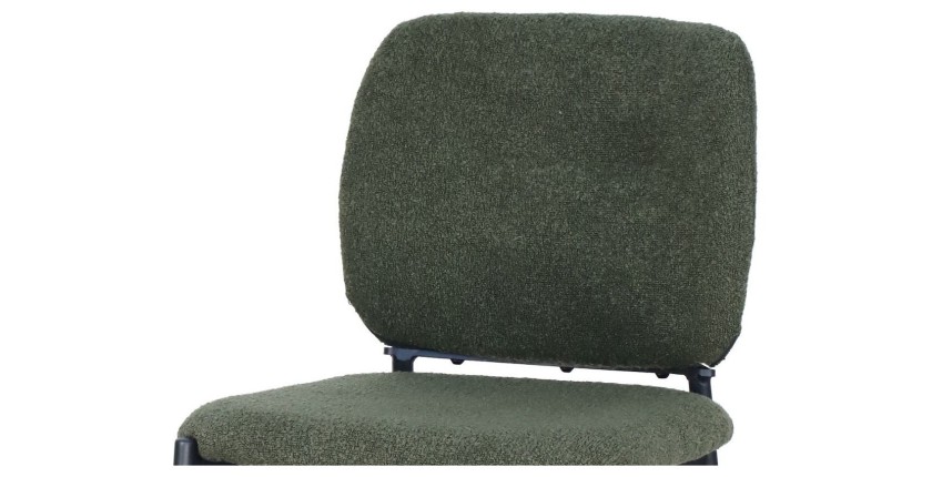 Counterstoel RITA – Groene stof – Zwarte metalen poten – Hoogte 99 cm – Design/industriële stijl