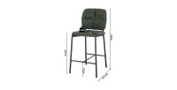Counterstoel RITA – Groene stof – Zwarte metalen poten – Hoogte 99 cm – Design/industriële stijl