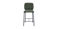 Counterstoel RITA – Groene stof – Zwarte metalen poten – Hoogte 99 cm – Design/industriële stijl