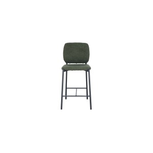 Counterstoel RITA – Groene stof – Zwarte metalen poten – Hoogte 99 cm – Design/industriële stijl