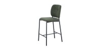 Counterstoel RITA – Groene stof – Zwarte metalen poten – Hoogte 99 cm – Design/industriële stijl
