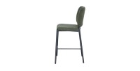 Counterstoel RITA – Groene stof – Zwarte metalen poten – Hoogte 99 cm – Design/industriële stijl