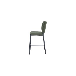 Counterstoel RITA – Groene stof – Zwarte metalen poten – Hoogte 99 cm – Design/industriële stijl